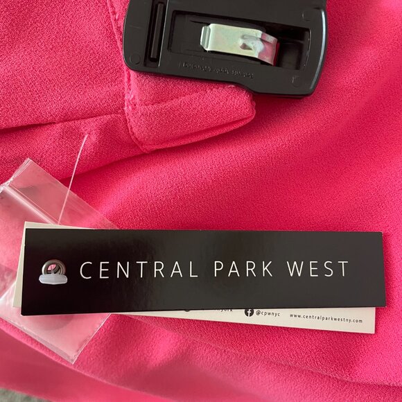 NWT Central Park West Daisy Marabou Pink Blazer Suit Pants XS Fringe‎ Barbie - Picture 13 of 14